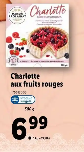Lidl Charlotte aux Fruits Rouges offre