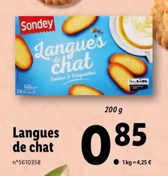 Lidl Langues de Chat offre