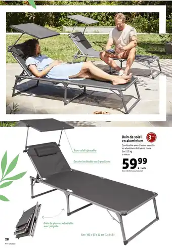 Lidl Bain de Soleil En Aluminium offre