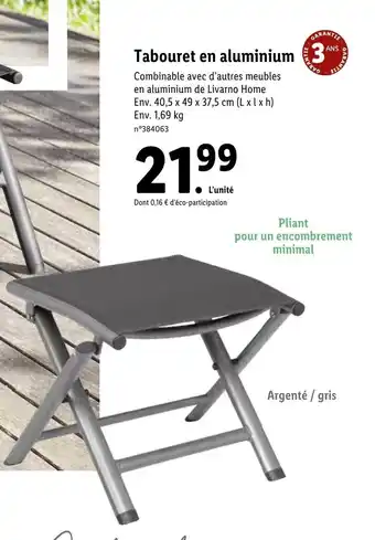 Lidl Tabouret En Aluminium offre