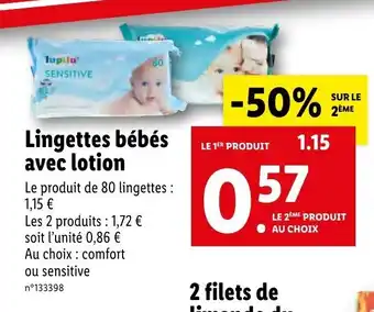 Lidl Lingettes Bébés Avec Lotion offre