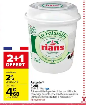 Carrefour Market Faisselle Rians offre