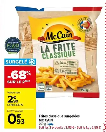 Carrefour Market Frites Classique Surgelées Mc Cain offre