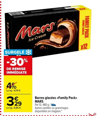 Carrefour Market Barres Glacées Family Pack Mars offre