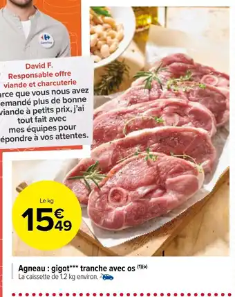 Carrefour Market Agneau Gigot Tranche Avec Os offre