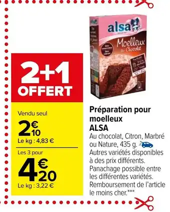 Carrefour Market Préparation Pour Moelleux Alsa offre