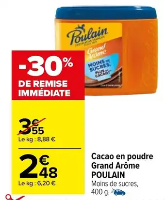 Carrefour Market Cacao En Poudre Grand Arôme Poulain offre