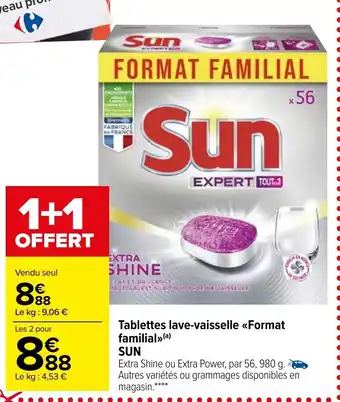 Carrefour Market Tablettes Lave-Vaisselle Format Familial Sun offre