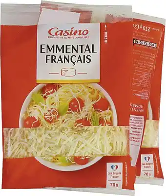Petit Casino EMMENTAL FRANÇAIS RÂPÉ offre