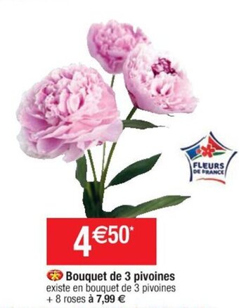 Cora x Carrefour Bouquet de 3 pivoines offre