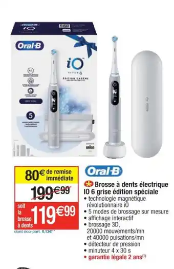 Cora x Carrefour Oral-B Brosse à dents électrique IO 6 grise édition spéciale offre