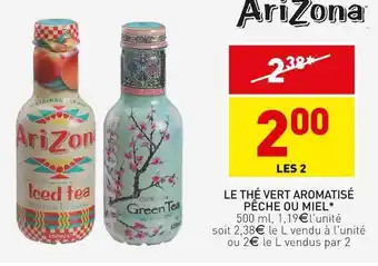 Arizona le thé vert aromatisé pêche ou miel