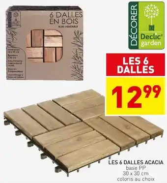Stokomani Les 6 dalles acacia offre