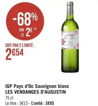 Les vendanges d’augustin igp pays d’oc sauvignon blanc