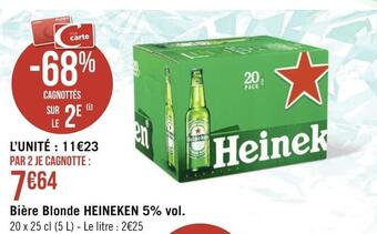 Géant Casino Heineken bière blonde 5% offre
