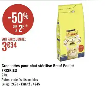 Géant Casino Friskies croquettes pour chat stérilisé bœuf poulet offre