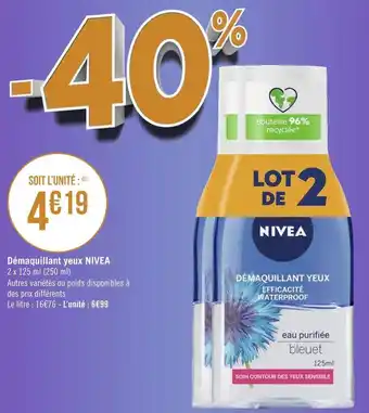 Géant Casino Nivea démaquillant yeux offre