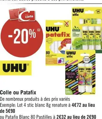 Géant Casino Uhu colle ou patafix offre