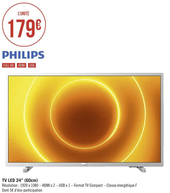 Géant Casino Philips tv led 40’’ (102 cm) offre