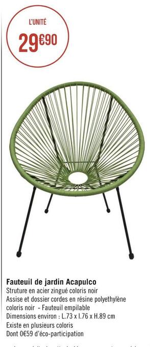 Géant Casino Fauteuil de jardin acapulco offre