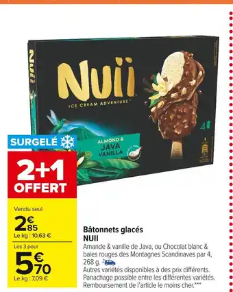 Carrefour Market Nuii bâtonnets glacés offre