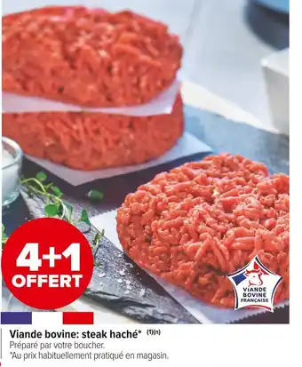 Carrefour Market Bon plan sur la viande bovine: steak haché offre