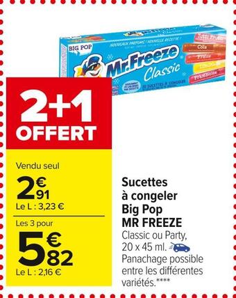 Carrefour Market Mr freeze sucettes à congeler big pop offre
