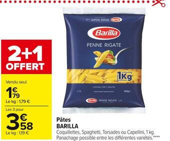 Carrefour Market Barilla pâtes offre