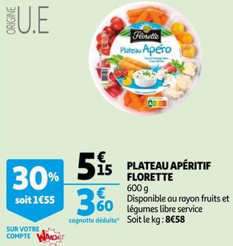 Auchan Florette plateau apéritif offre