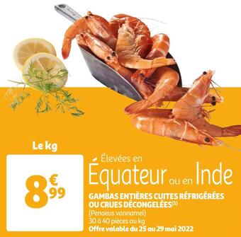 Auchan Gambas entières cuites réfrigérées ou crues décongelées offre