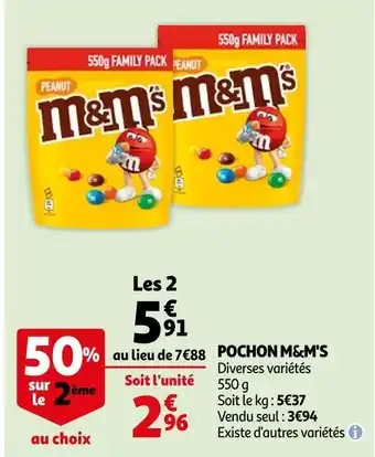 Auchan M&m's pochon offre