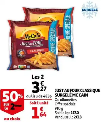 Auchan Mc cain just au four classique surgelé offre