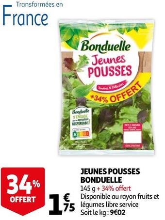 Auchan Bonduelle jeunes pousses offre
