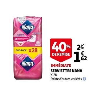 Auchan Nana serviettes offre