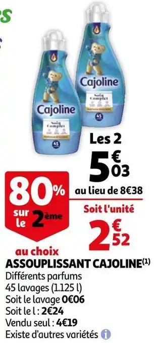 Auchan Cajoline assouplissant offre