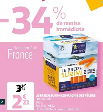Auchan Compagnie des pêches le breizh surimi offre