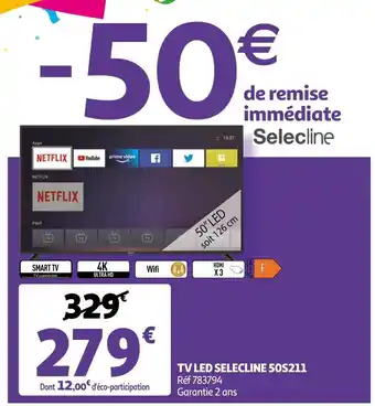 Auchan Selecline tv led 50s211 offre