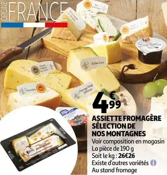 Auchan Sélection de nos montagnes assiette fromagère offre