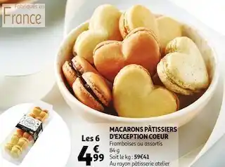 Auchan Macarons pâtissiers d'exception coeur offre