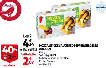 Auchan Auchan mozza sticks sauce red pepper surgelés offre