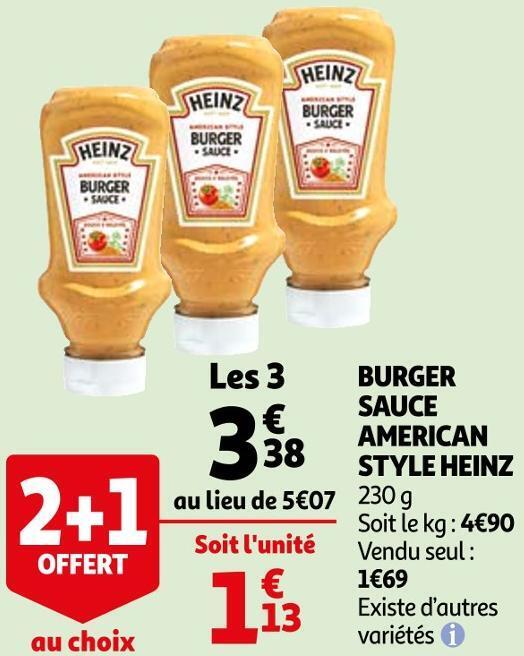 Promo Heinz burger sauce american style chez Auchan