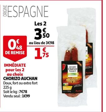 Auchan Auchan chorizo offre