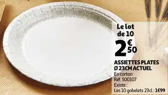 Auchan Actuel assiettes plates ø 23cm offre