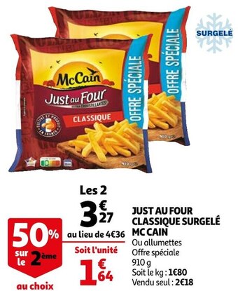 Auchan Mc cain just au four classique surgelé offre