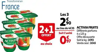 Auchan Activia activia fruits offre