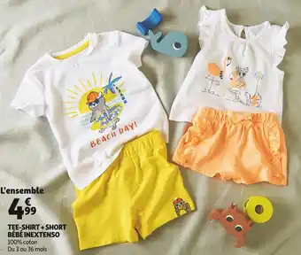 Auchan In extenso tee-shirt + short bébé offre