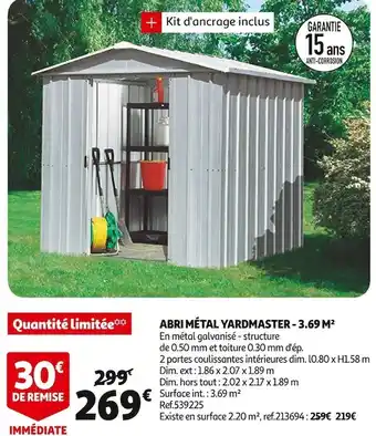 Auchan Abri métal yardmaster offre