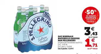 U Express San pellegrino eau minerale naturelle gazeuse offre