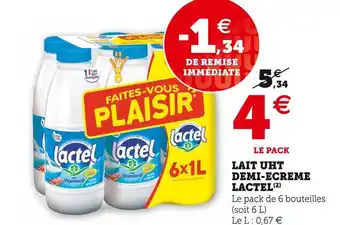 U Express Lactel lait uht demi-ecreme offre