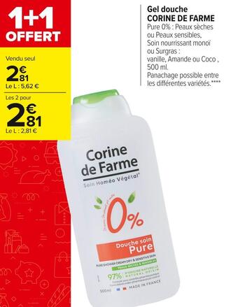 Carrefour Market Corine de farme gel douche offre